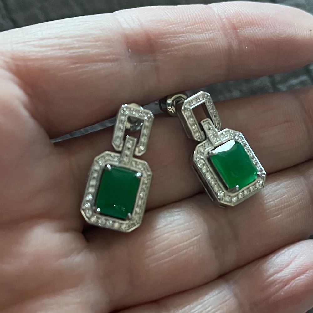 The Oz Drop 925 Emerald green estate inspired 925 silver - Picture 14 of 16